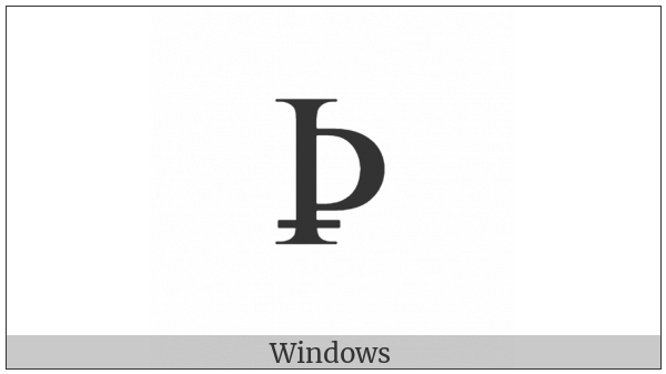 Latin Capital Letter Thorn With Stroke Through Descender on various operating systems