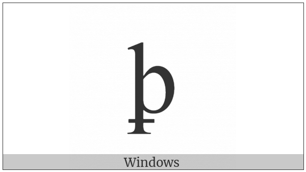 Latin Small Letter Thorn With Stroke Through Descender on various operating systems