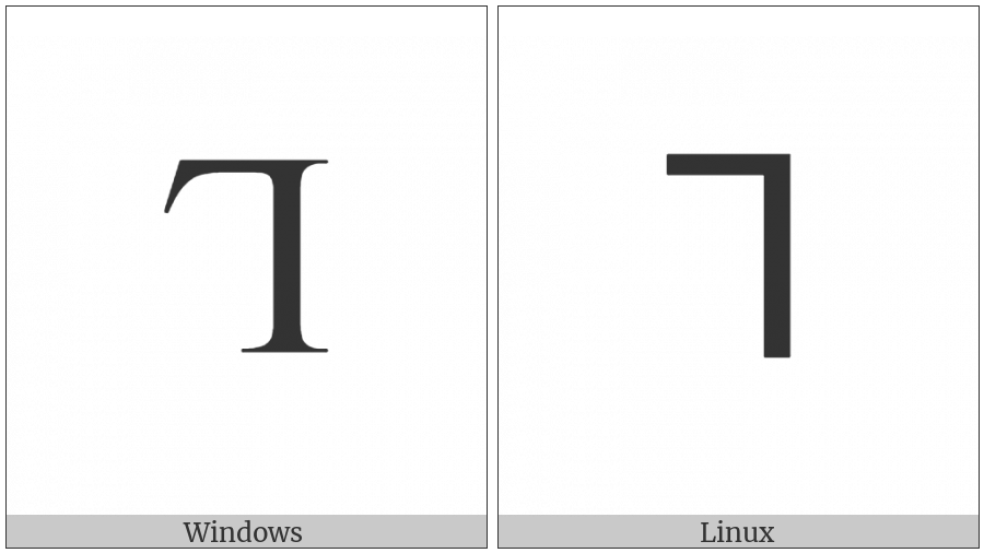 Latin Capital Letter Turned L on various operating systems