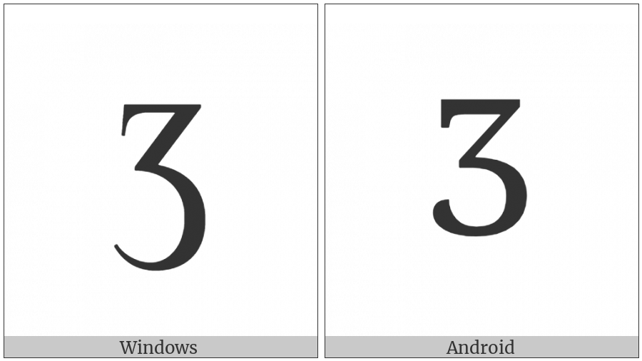 Latin Capital Letter Ezh on various operating systems
