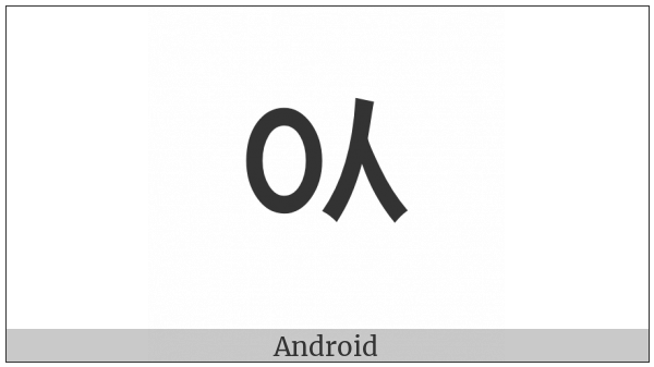 Hangul Choseong Ieung-Sios on various operating systems