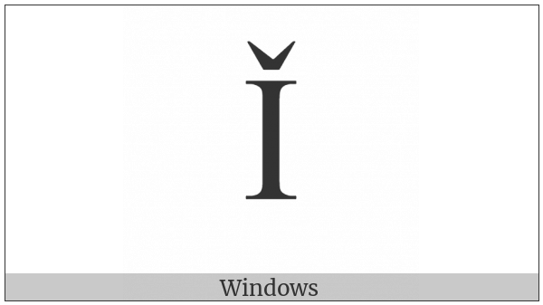 Latin Capital Letter I With Caron on various operating systems