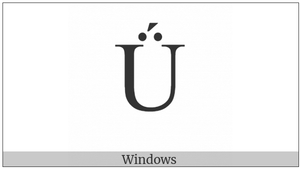 Latin Capital Letter U With Diaeresis And Acute on various operating systems