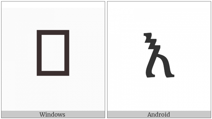 Ethiopic Syllable Glottal E on various operating systems