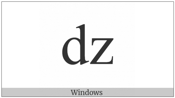 Latin Small Letter Dz on various operating systems