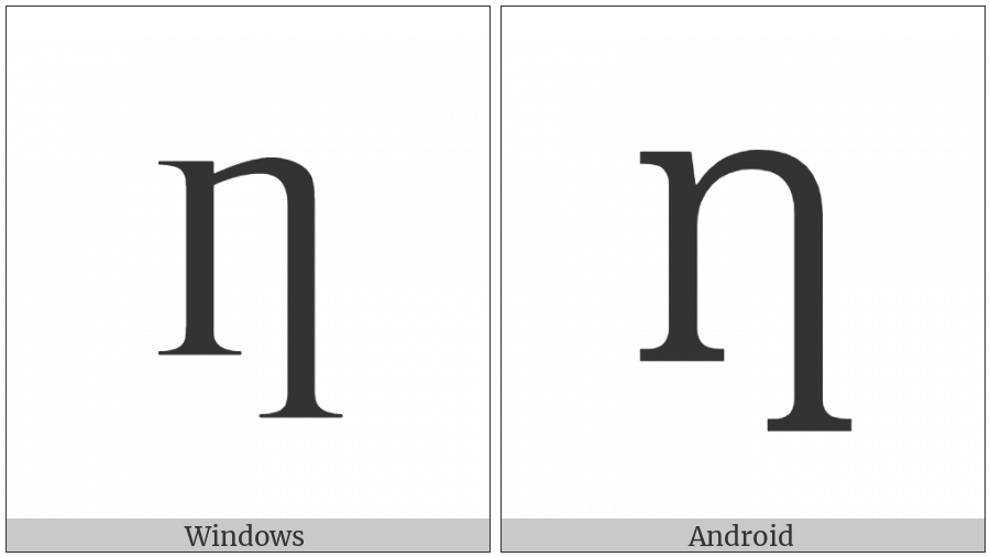 Latin Capital Letter N With Long Right Leg on various operating systems