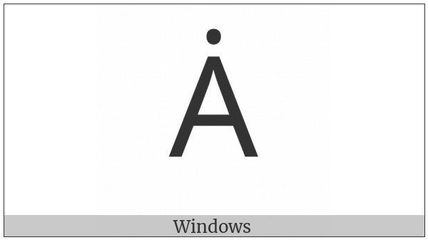 Latin Capital Letter A With Dot Above on various operating systems