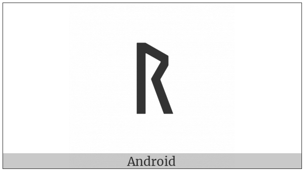 Runic Letter Raido Rad Reid R on various operating systems