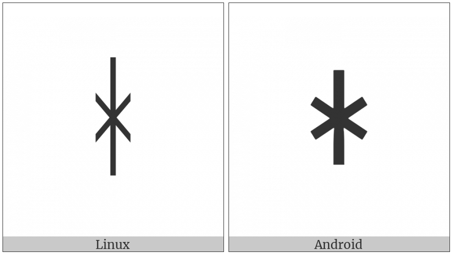 Runic Letter Long-Branch-Hagall H on various operating systems