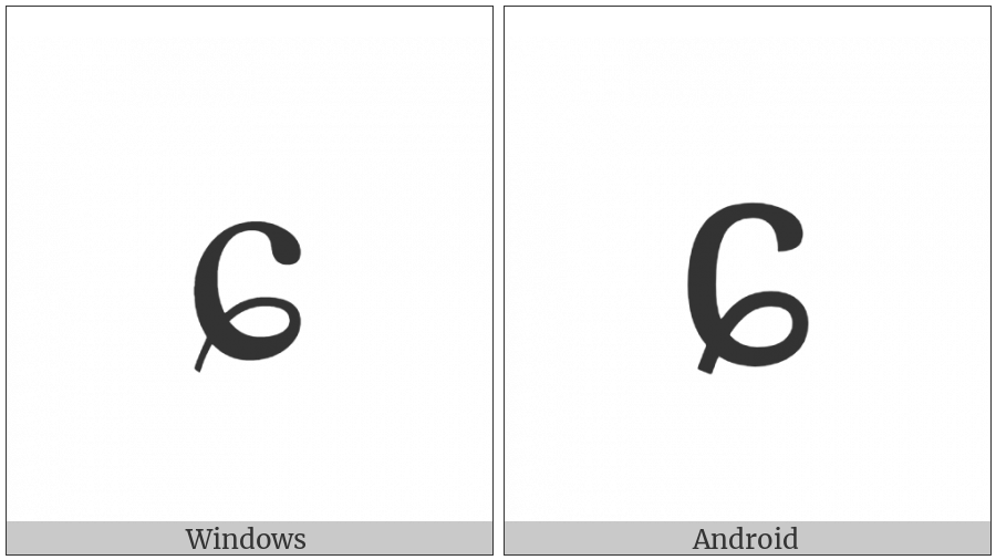 Latin Small Letter C With Curl on various operating systems