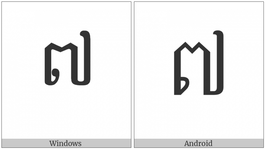 Khmer Digit Seven on various operating systems