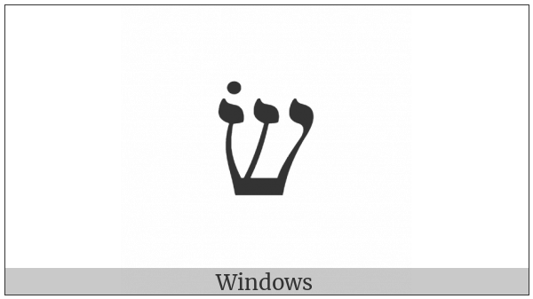 Hebrew Letter Shin With Sin Dot on various operating systems