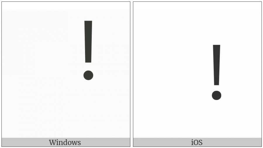 Presentation Form For Vertical Exclamation Mark on various operating systems
