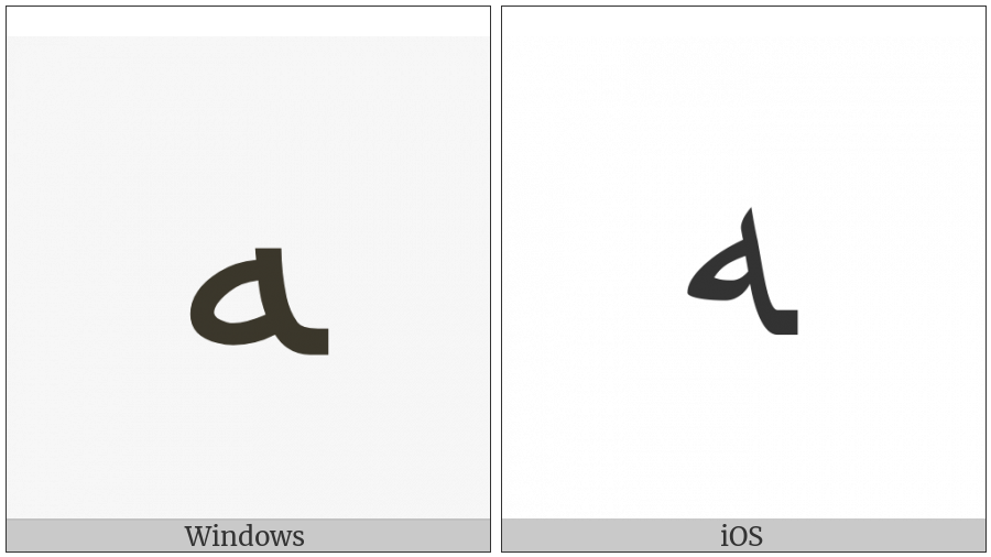 Arabic Letter Heh Final Form on various operating systems