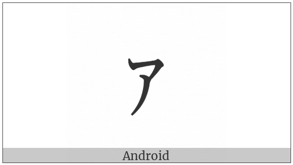 Halfwidth Katakana Letter Small A on various operating systems