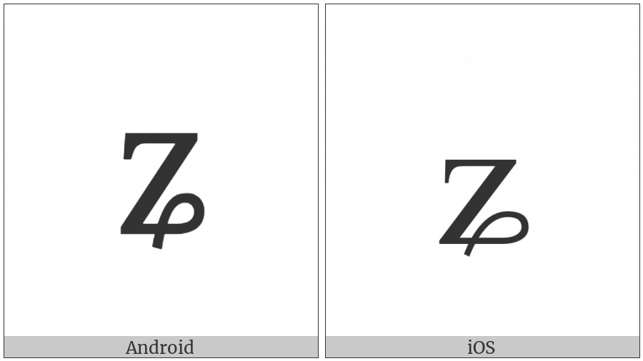 Latin Small Letter Z With Curl on various operating systems