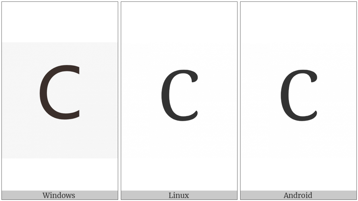 Latin Capital Letter C on various operating systems