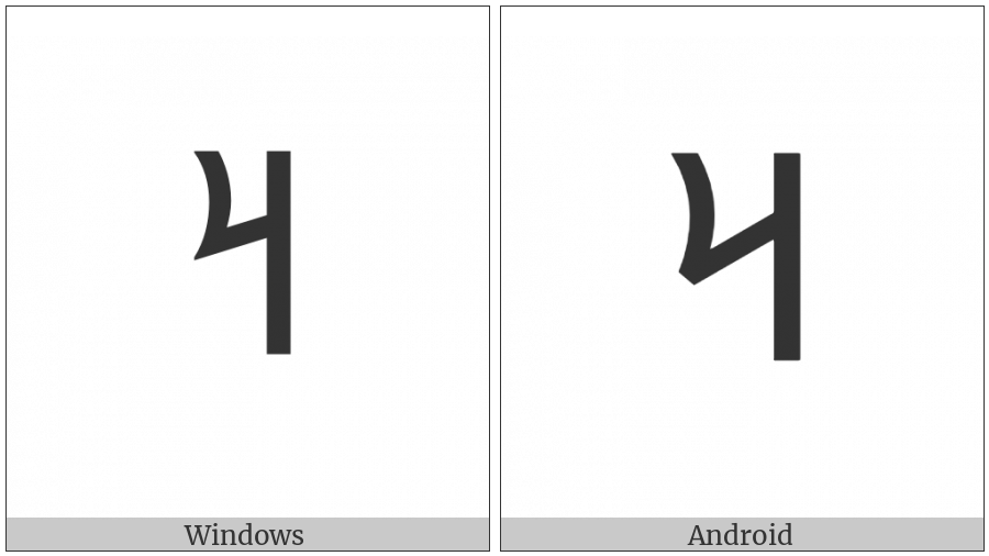 Old Turkic Letter Orkhon Ar on various operating systems