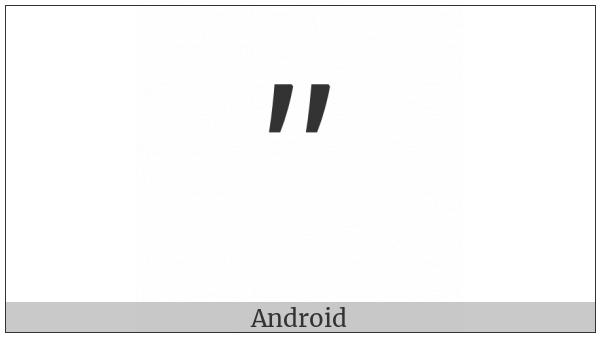 Modifier Letter Double Prime on various operating systems