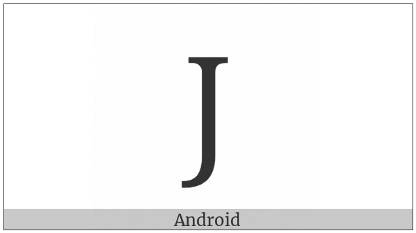 Latin Capital Letter J on various operating systems