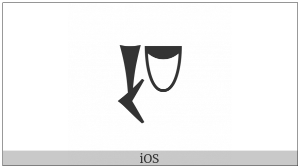 Cuneiform Numeric Sign One Third Variant Form A on various operating systems