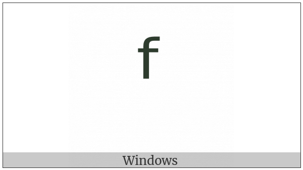 Modifier Letter Small F on various operating systems