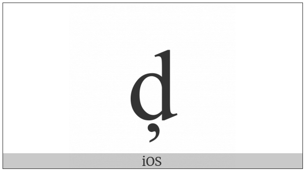 Latin Small Letter D With Cedilla on various operating systems