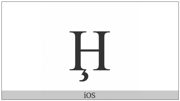 Latin Capital Letter H With Cedilla on various operating systems