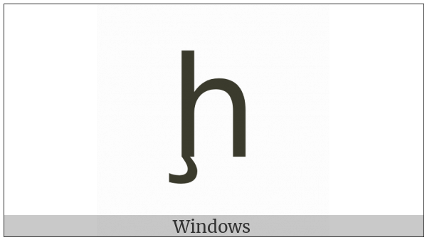 Latin Small Letter H With Cedilla on various operating systems