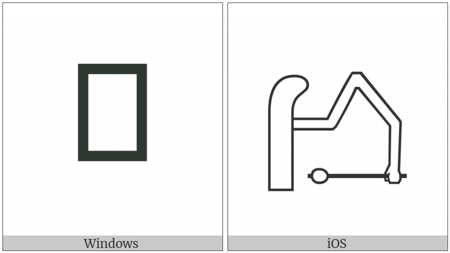 Egyptian Hieroglyph D034 on various operating systems