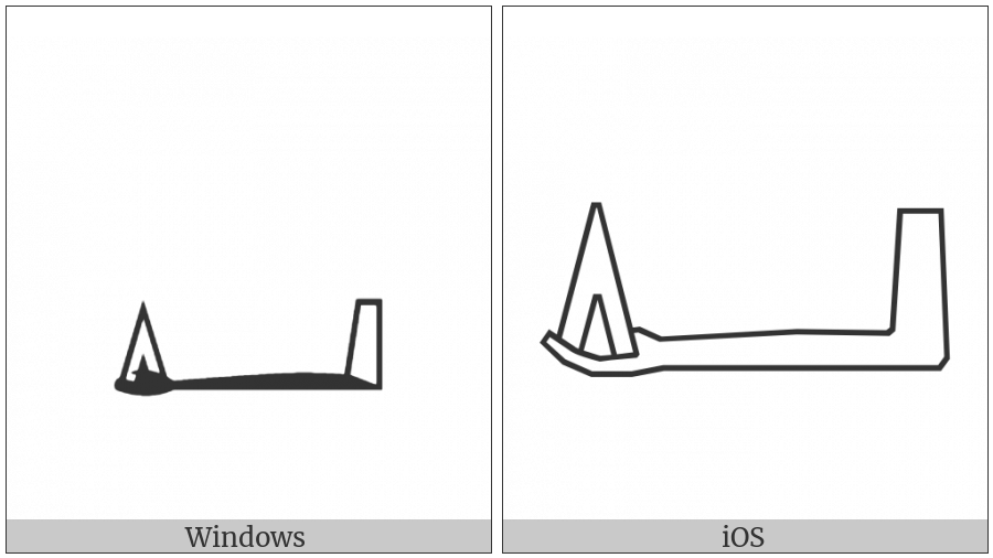 Egyptian Hieroglyph D037 on various operating systems