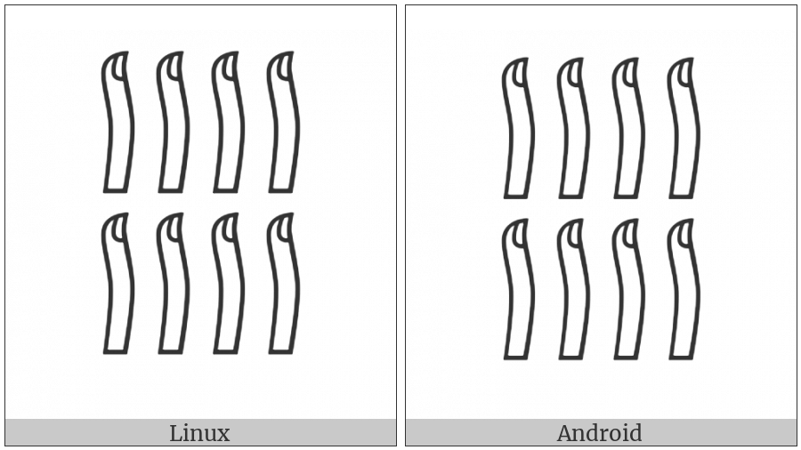 Egyptian Hieroglyph D050G on various operating systems