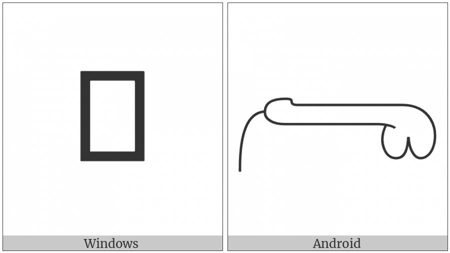 Egyptian Hieroglyph D053 on various operating systems