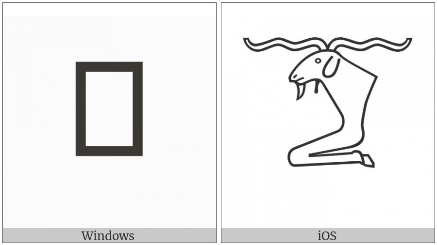 Egyptian Hieroglyph F008 on various operating systems