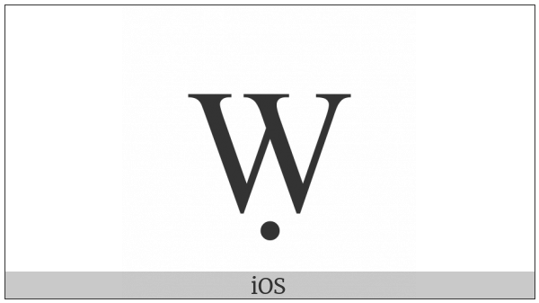 Latin Capital Letter W With Dot Below on various operating systems