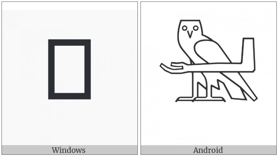 Egyptian Hieroglyph G020 on various operating systems