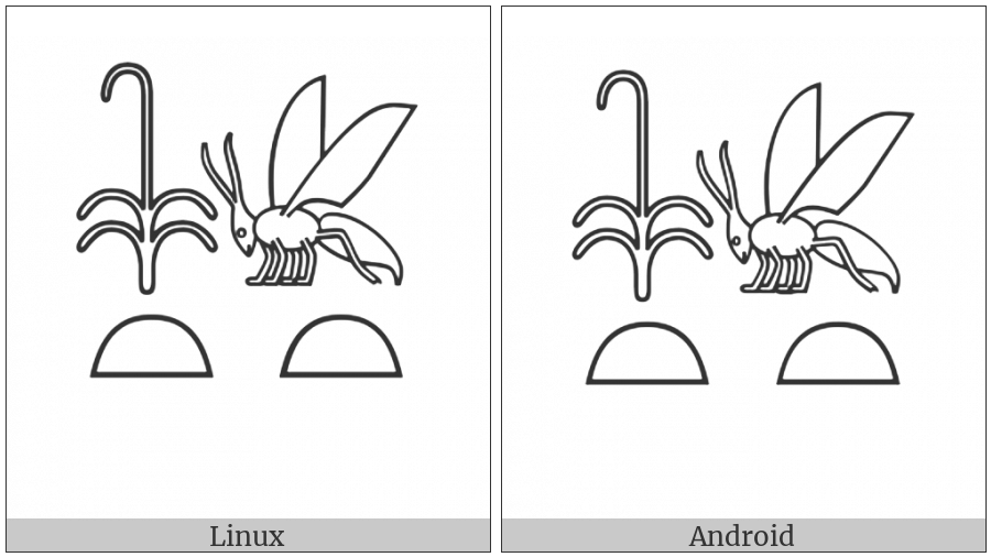 Egyptian Hieroglyph L002A on various operating systems