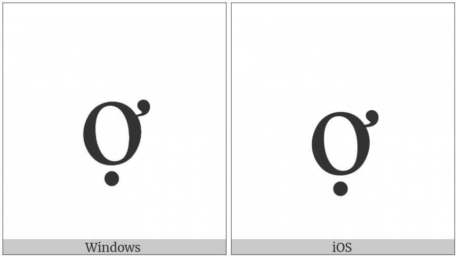 Latin Small Letter O With Horn And Dot Below on various operating systems