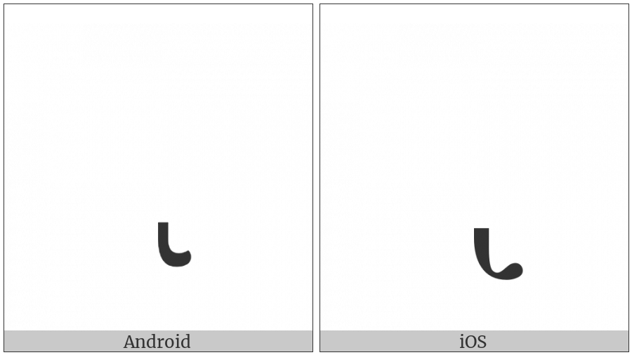 Combining Retroflex Hook Below on various operating systems