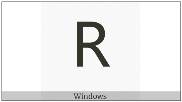 Latin Capital Letter R on various operating systems