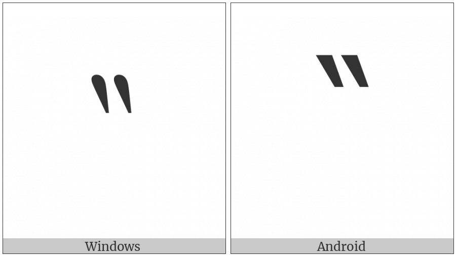 Reversed Double Prime on various operating systems
