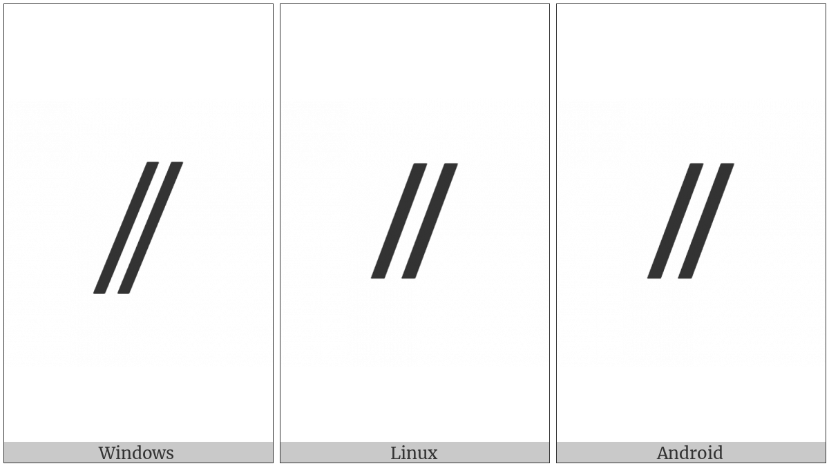 Combining Long Double Solidus Overlay on various operating systems