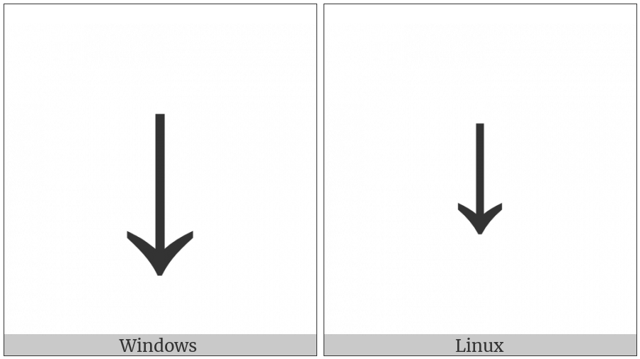 Downwards Arrow on various operating systems