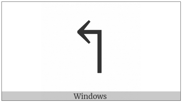 Upwards Arrow With Tip Leftwards on various operating systems