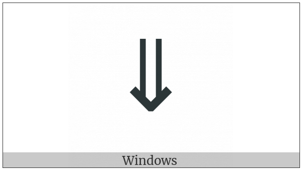 Downwards Double Arrow on various operating systems