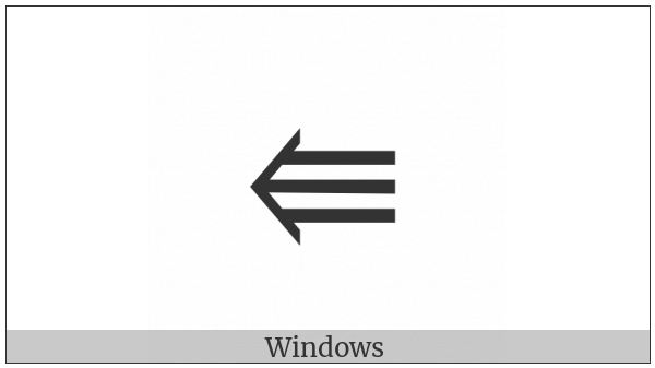 Leftwards Triple Arrow on various operating systems