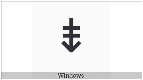 Downwards Arrow With Double Stroke on various operating systems