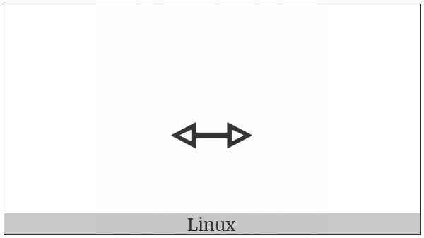 Left Right Open-Headed Arrow on various operating systems