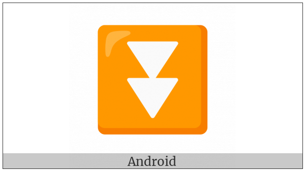Black Down-Pointing Double Triangle on various operating systems