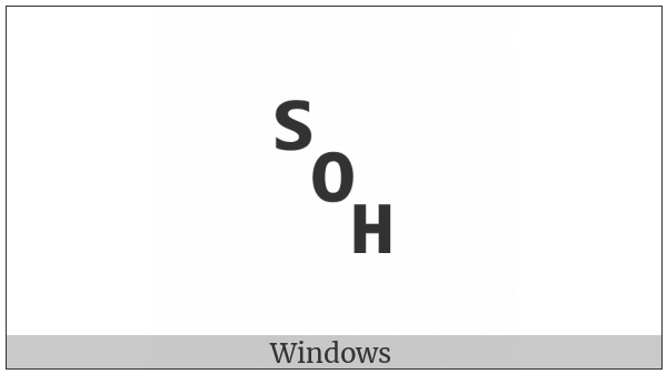 Symbol For Start Of Heading on various operating systems
